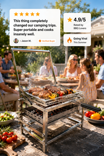 Blaze For F1 Adjustable Charcoal Rotating Grill