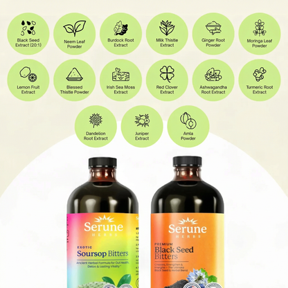 1 Soursop Bitters + 1 Black Seed Bitters