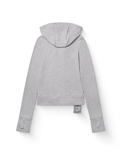 big zipper hoodie grey